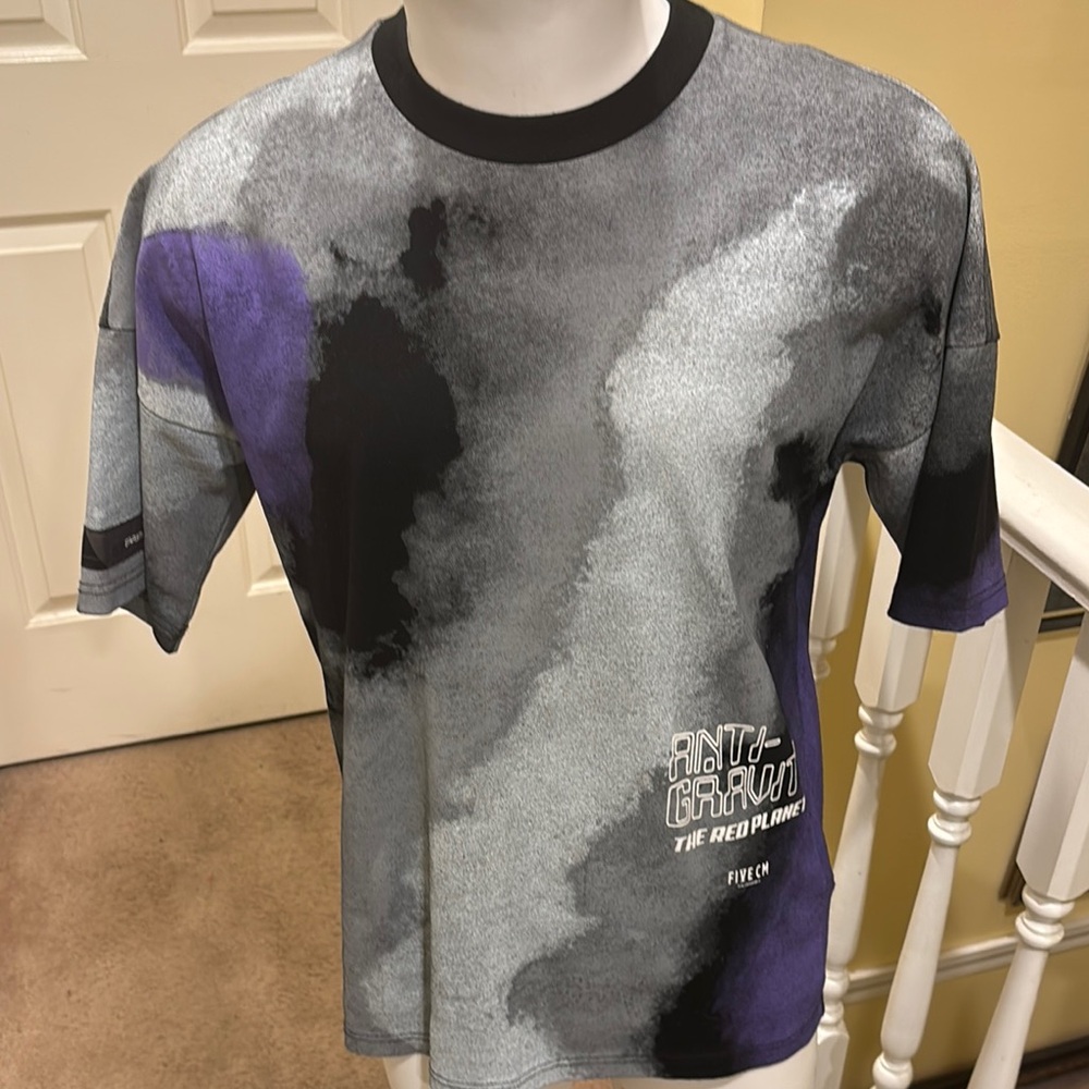 Gray and Purple Men's Shirt 5 cm